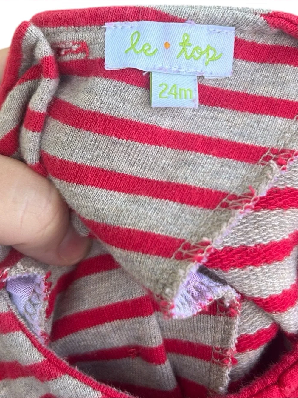 LeTop‎ Sock Monkey Dress Red Stripes 24 Months